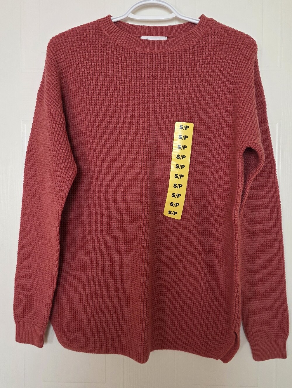 Kersh Waffle Crewneck Sweater, Pink, Small
